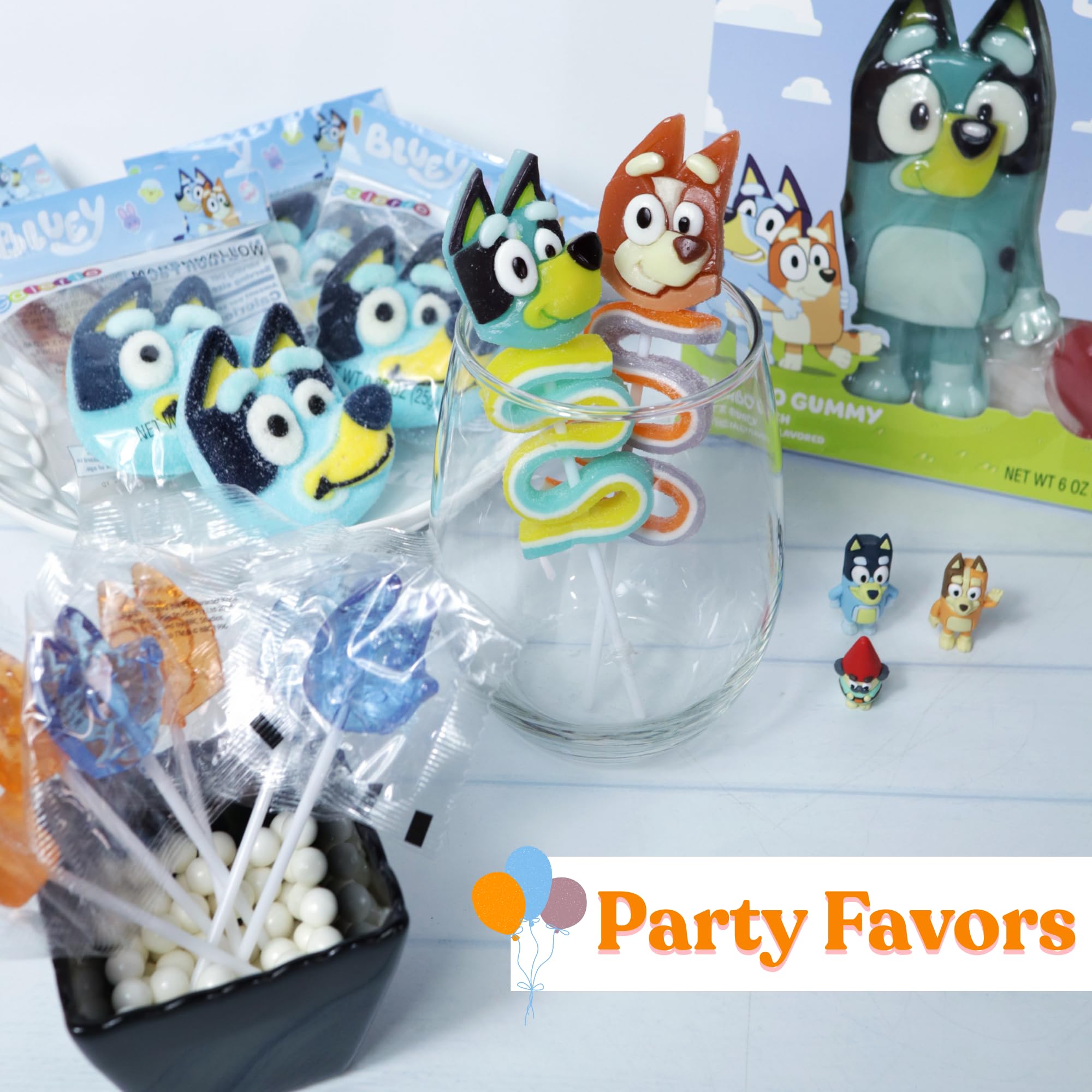 Bluey and Bingo Gummy Lollipops, Character Candy Skewers with Twisted Fruit Gummies – Individually Wrapped Party Favor Treats, (4 Pack) - Image 6