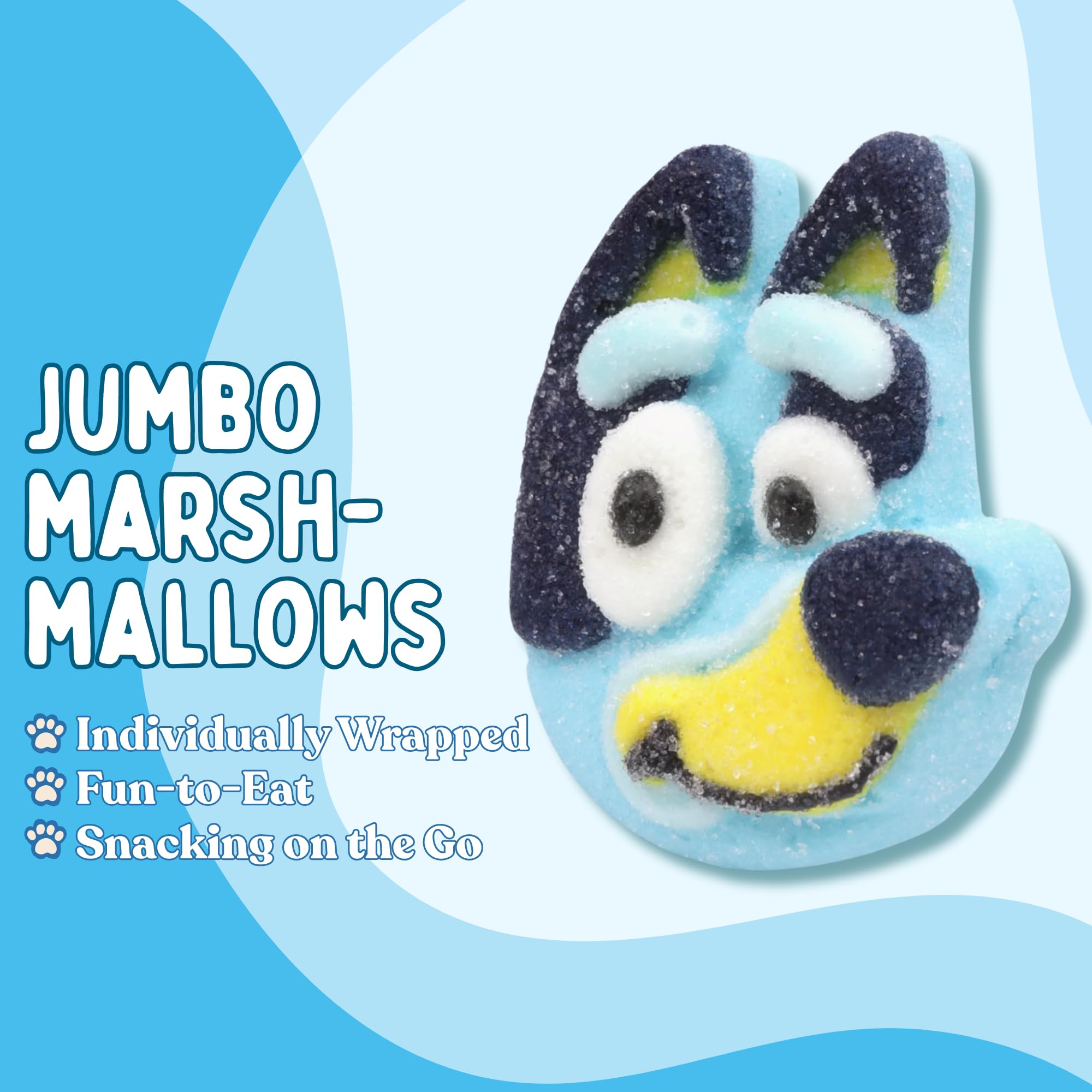 Bluey Candy Jumbo Marshmallows, Sugar Coated Treats, Individually Wrapped Pieces, 4 Count Box - Image 5