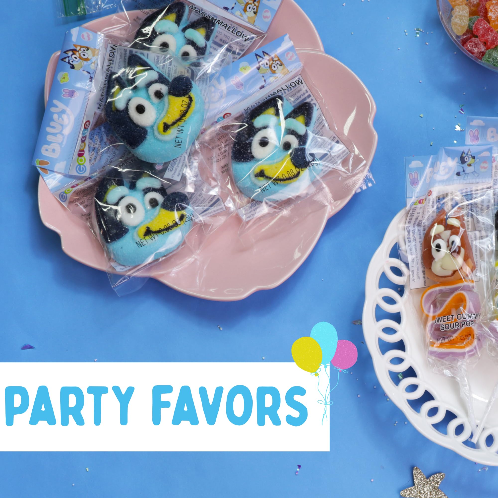 Bluey Candy Jumbo Marshmallows, Sugar Coated Treats, Individually Wrapped Pieces, 4 Count Box - Image 6