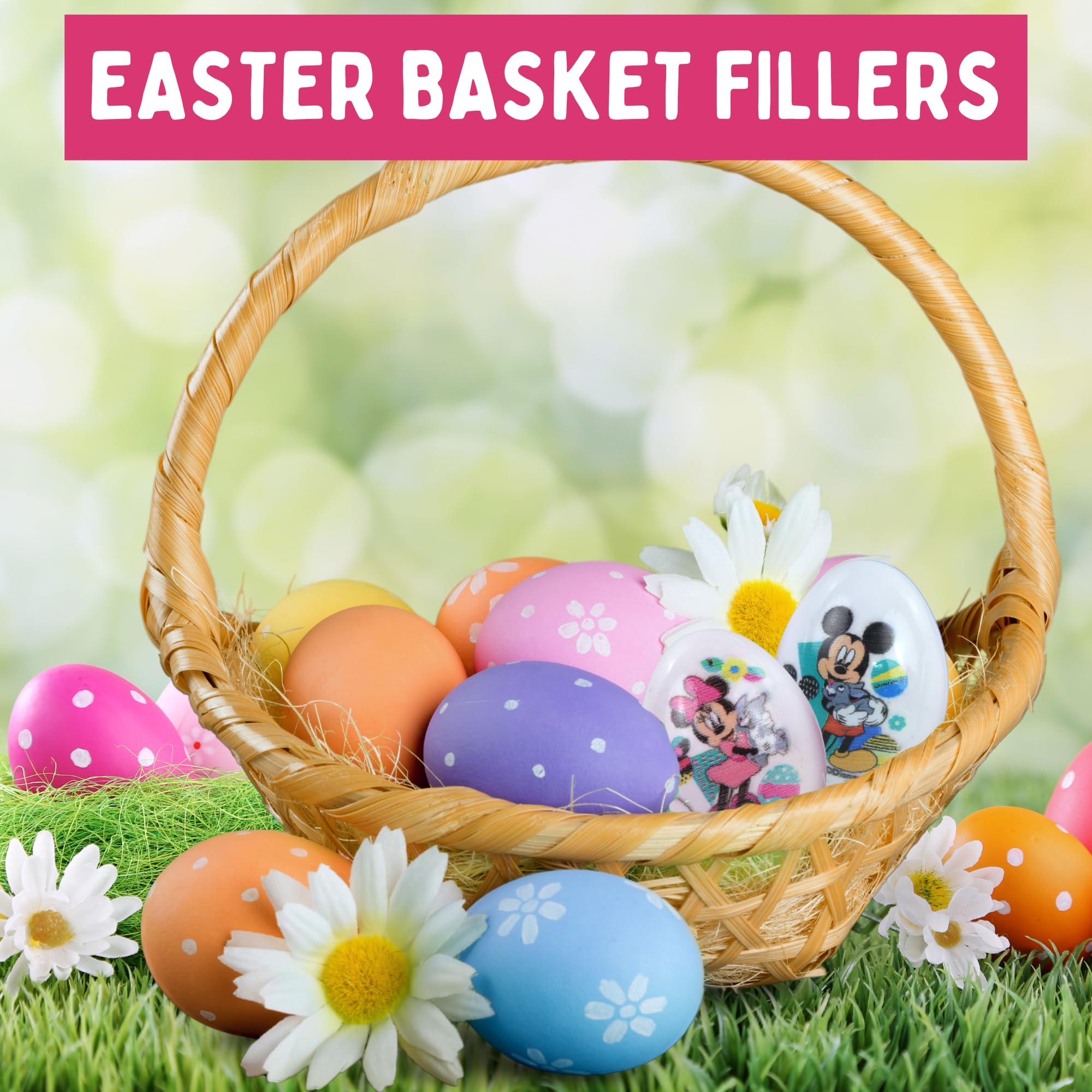 Bulk Disney Pre-Filled Easter Eggs, Jelly Beans and Smarties Inside, Perfect for Egg Hunts and Basket Stuffers, 15 Count - Image 5