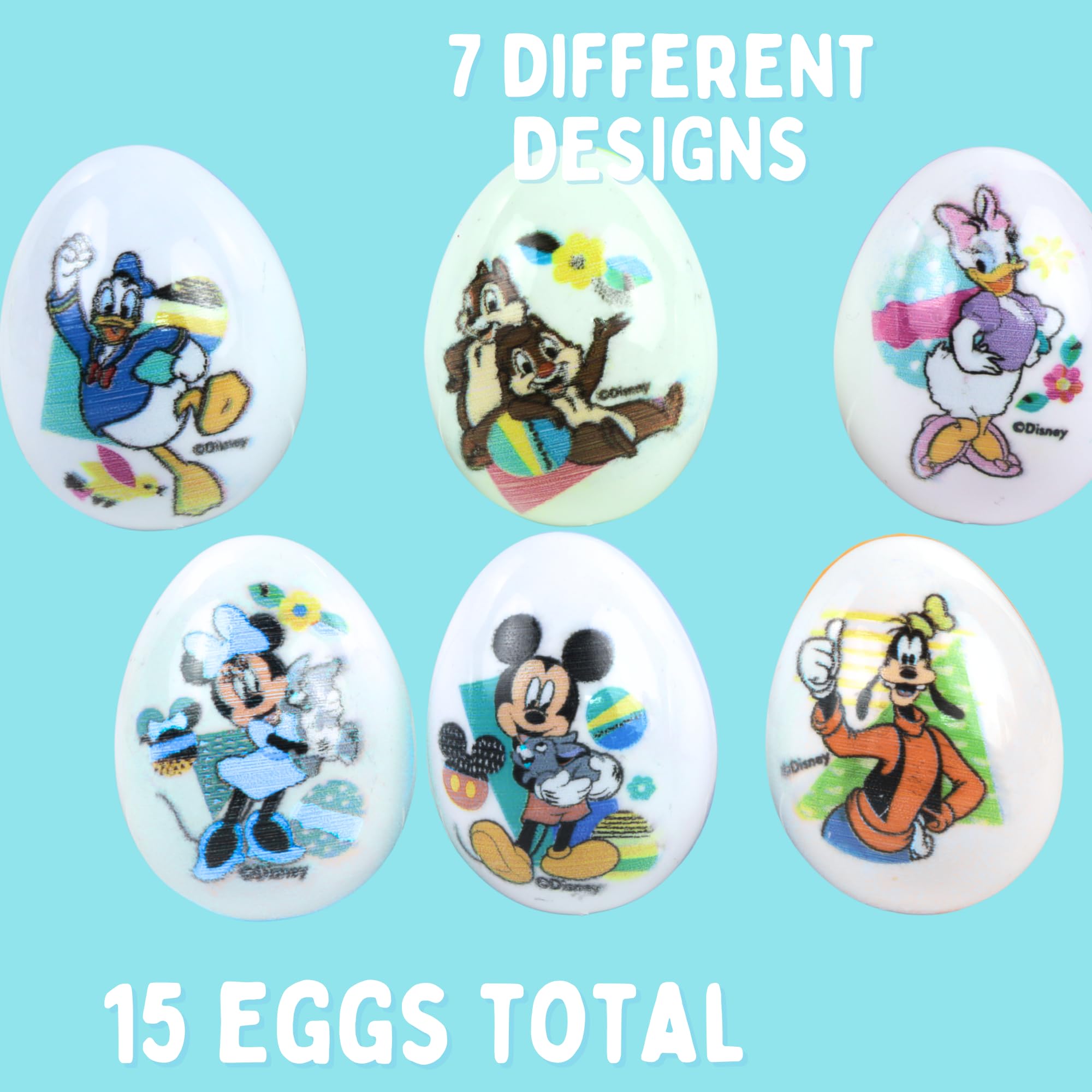 Bulk Disney Pre-Filled Easter Eggs, Jelly Beans and Smarties Inside, Perfect for Egg Hunts and Basket Stuffers, 15 Count - Image 6