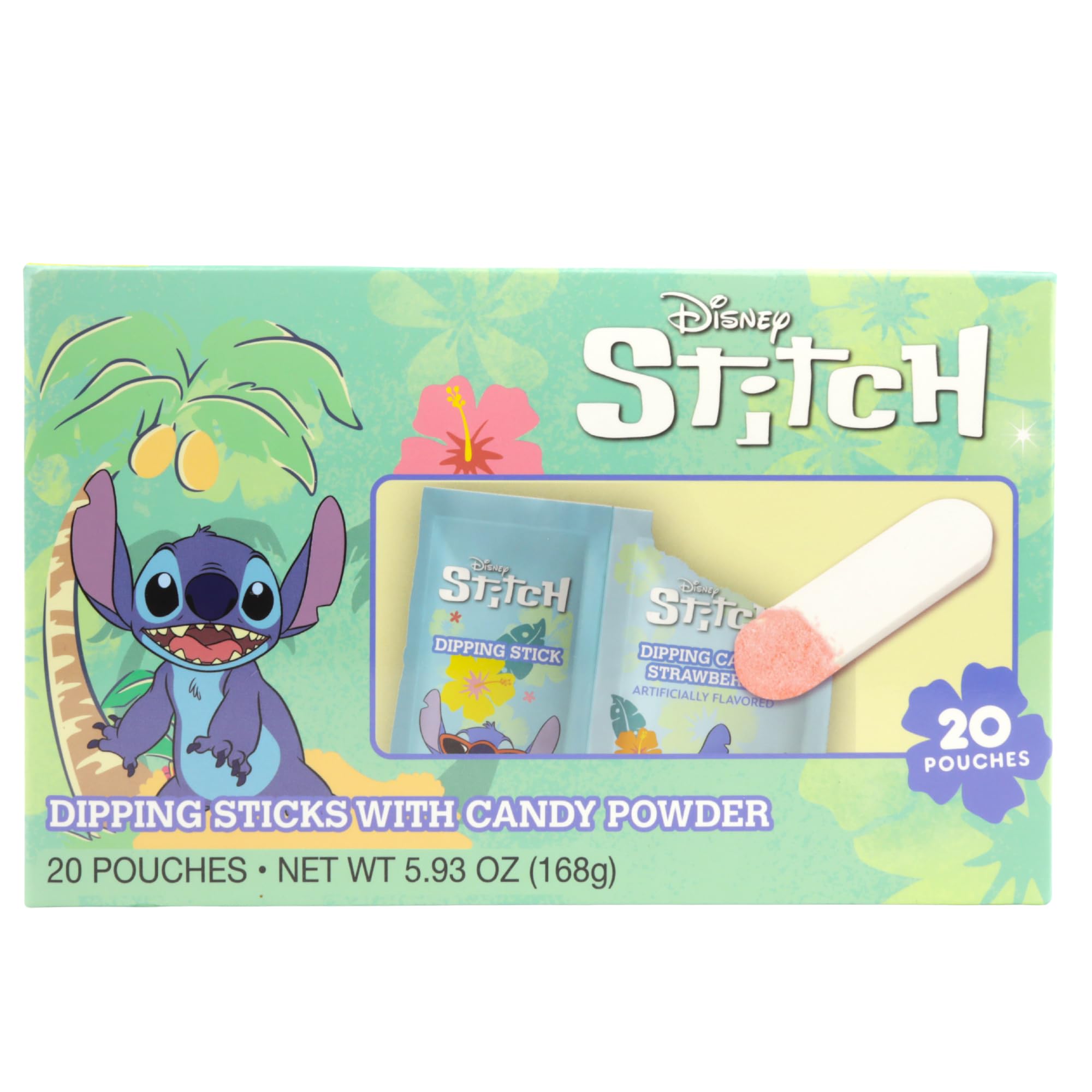 Disney Lilo and Stitch Dipping Sticks and Powder Candy, Strawberry Flavored, Birthday Party Treats, 20 Individual Pouches - Image 3