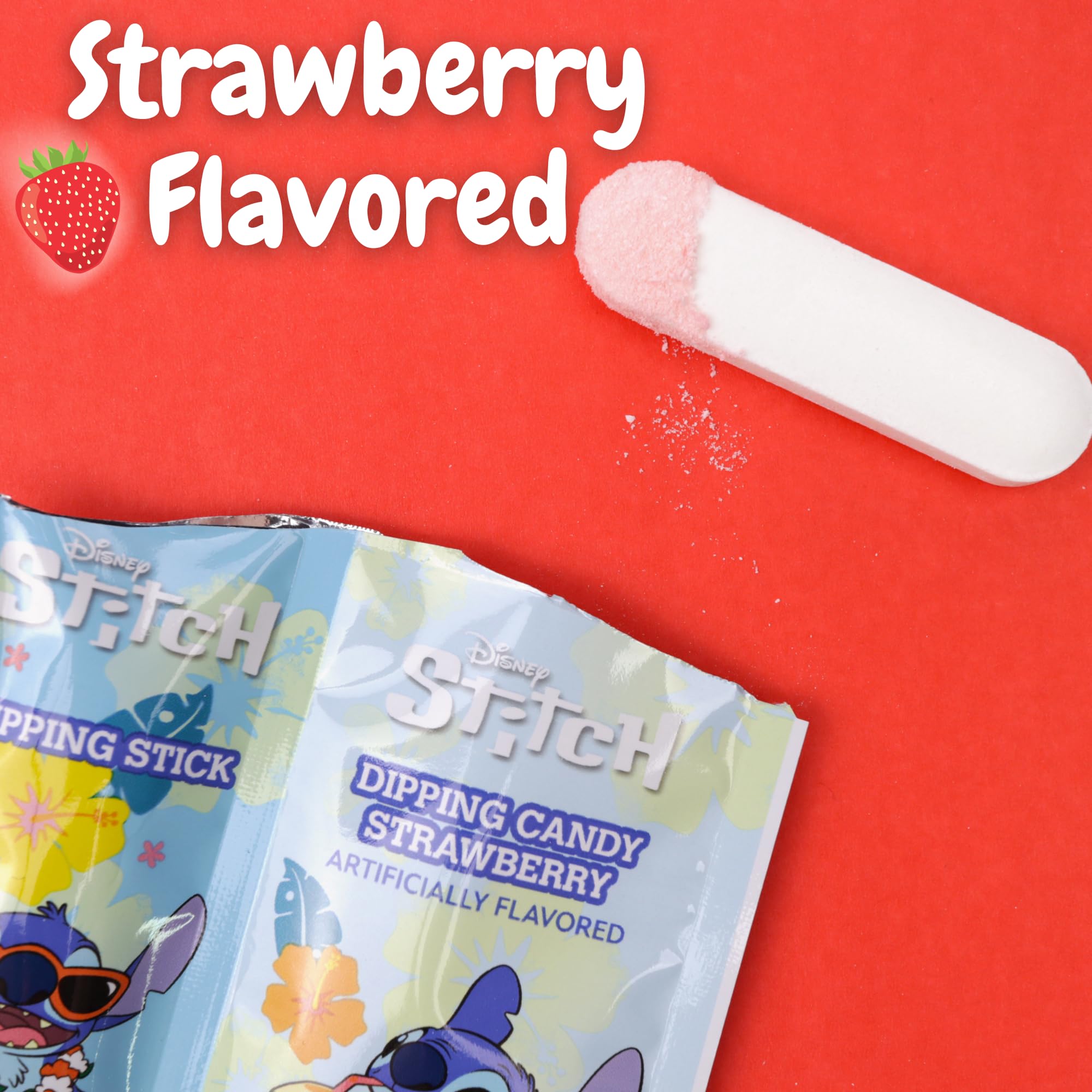 Disney Lilo and Stitch Dipping Sticks and Powder Candy, Strawberry Flavored, Birthday Party Treats, 20 Individual Pouches - Image 5