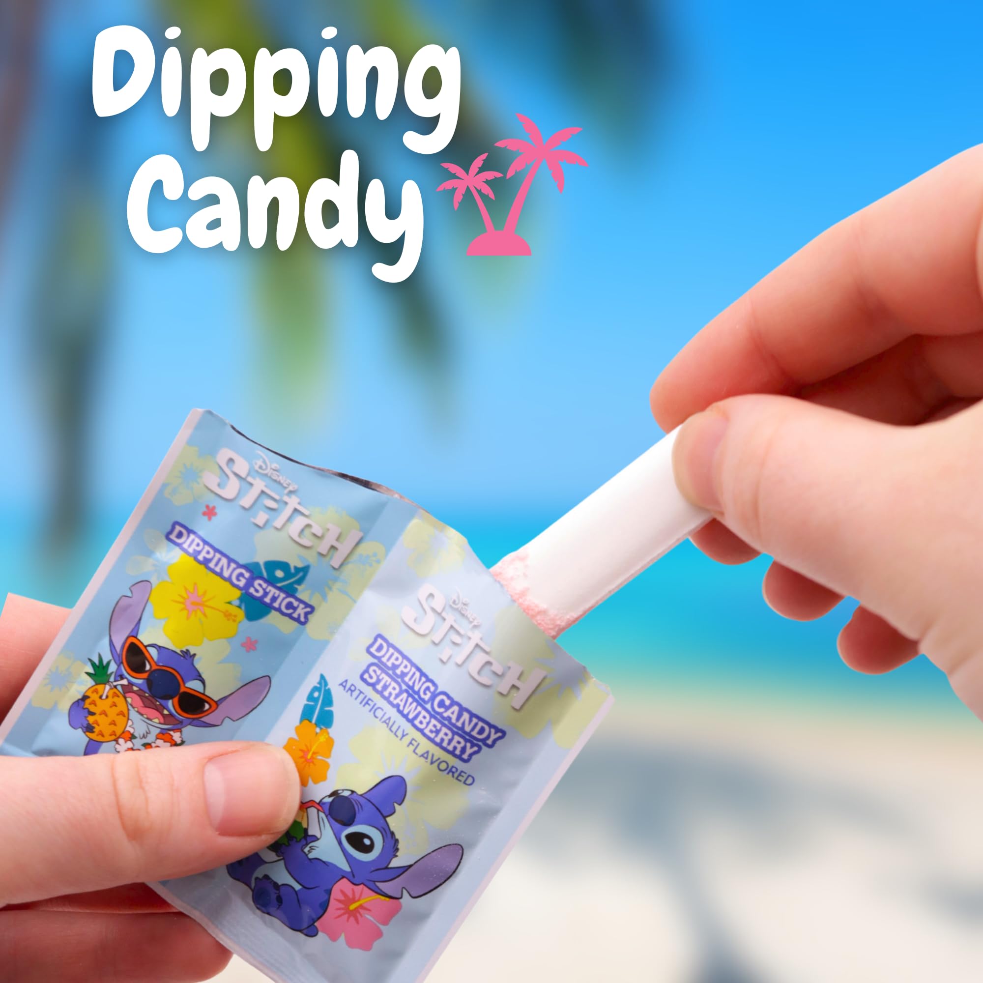 Disney Lilo and Stitch Dipping Sticks and Powder Candy, Strawberry Flavored, Birthday Party Treats, 20 Individual Pouches - Image 7