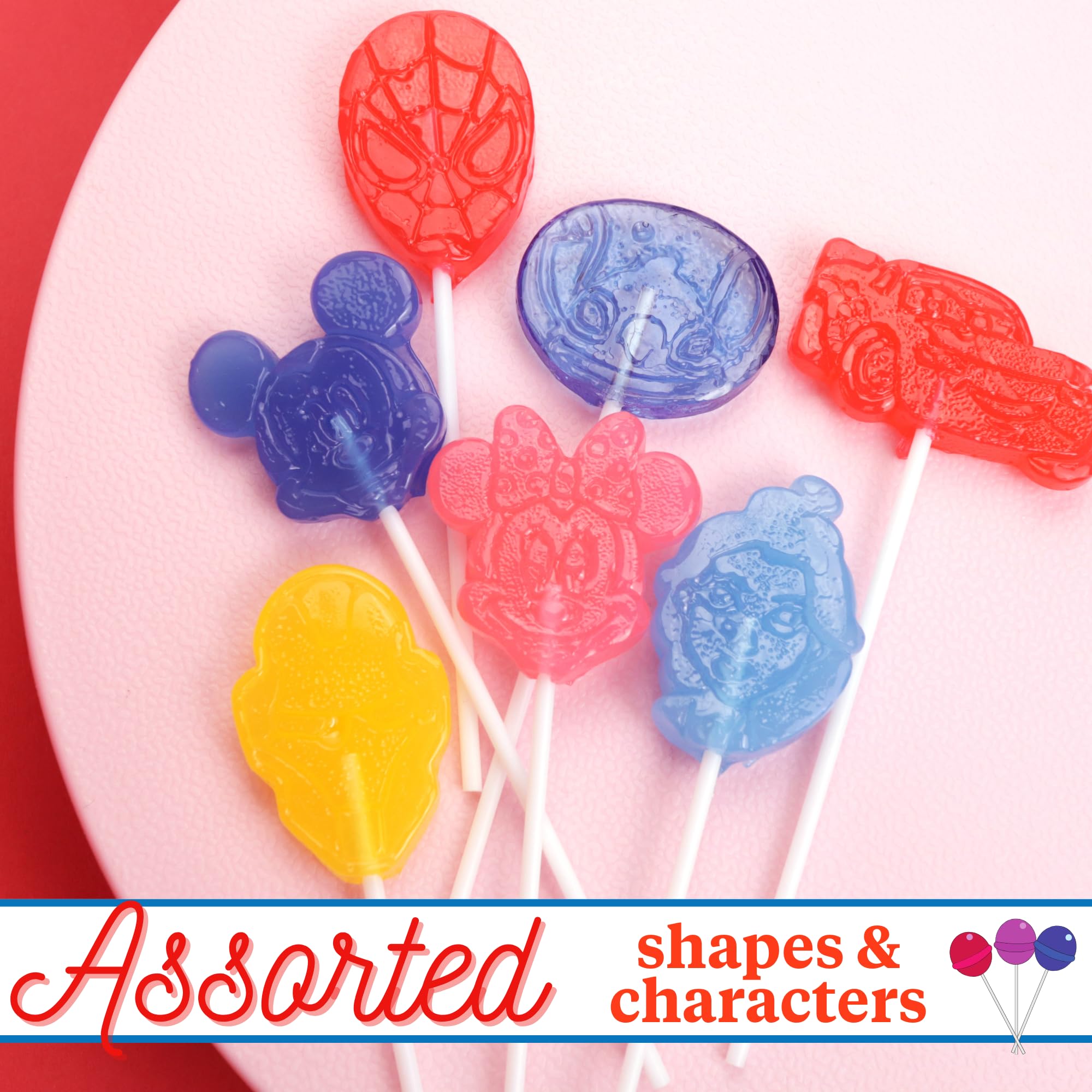 Disney Lollipops, Assorted Characters and Flavors, Birthday Party Essentials, 28 Candy Suckers Inside - Image 4