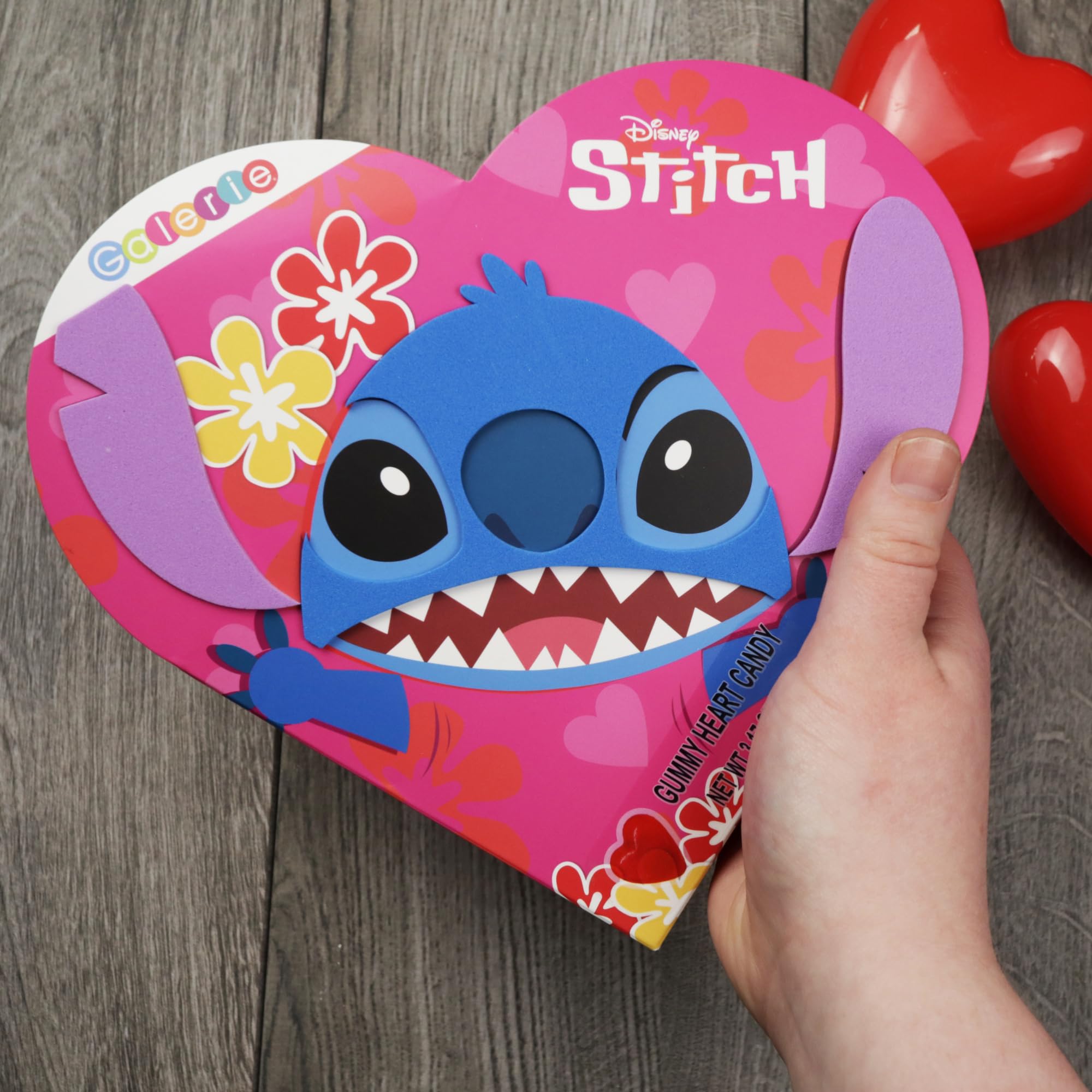 Disney Stitch Heart Box with Gummy Candy Inside, Individually Wrapped Pieces, Valentine's Day Gift, 3.17 Ounces - Image 4