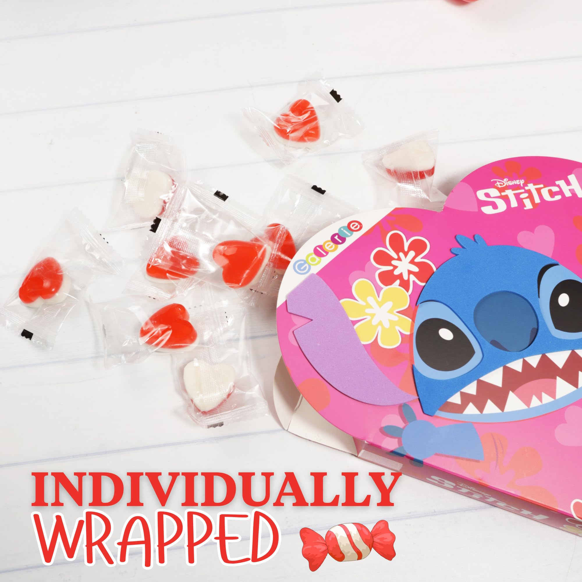 Disney Stitch Heart Box with Gummy Candy Inside, Individually Wrapped Pieces, Valentine's Day Gift, 3.17 Ounces - Image 5