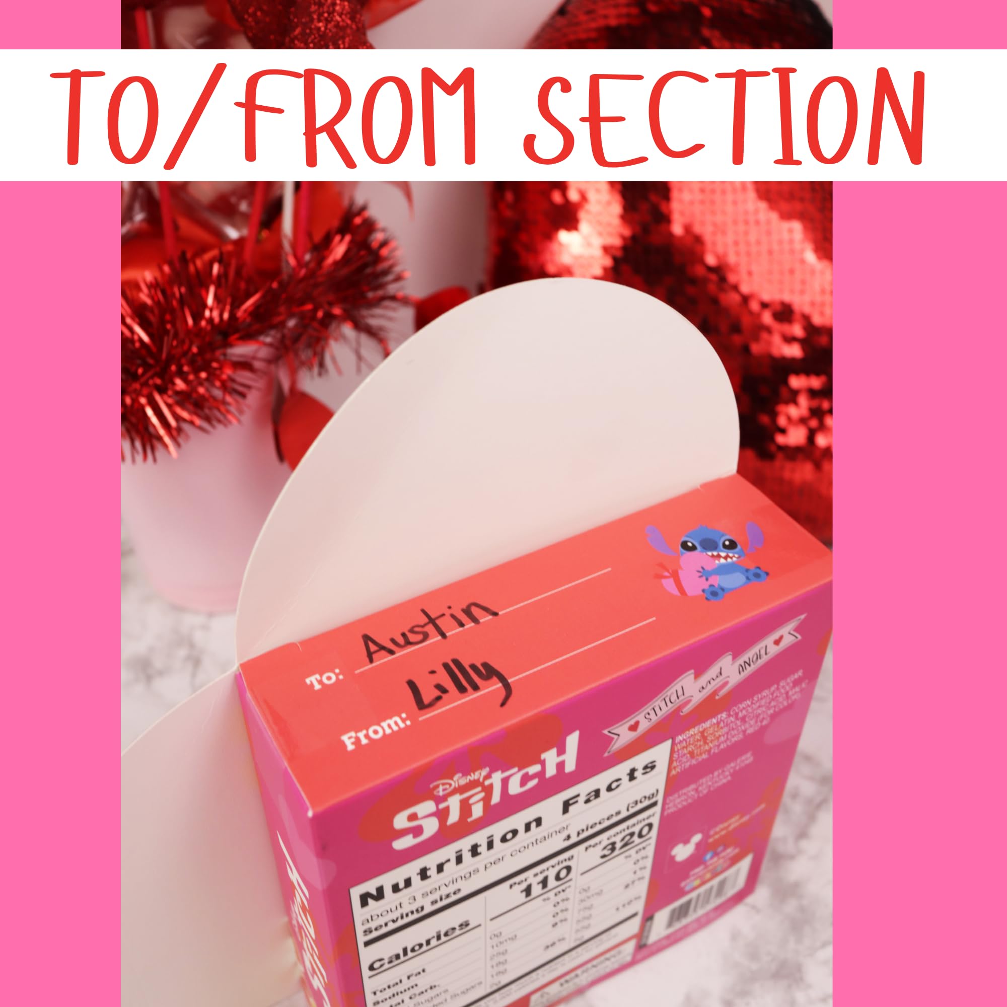 Disney Stitch Heart Box with Gummy Candy Inside, Individually Wrapped Pieces, Valentine's Day Gift, 3.17 Ounces - Image 6