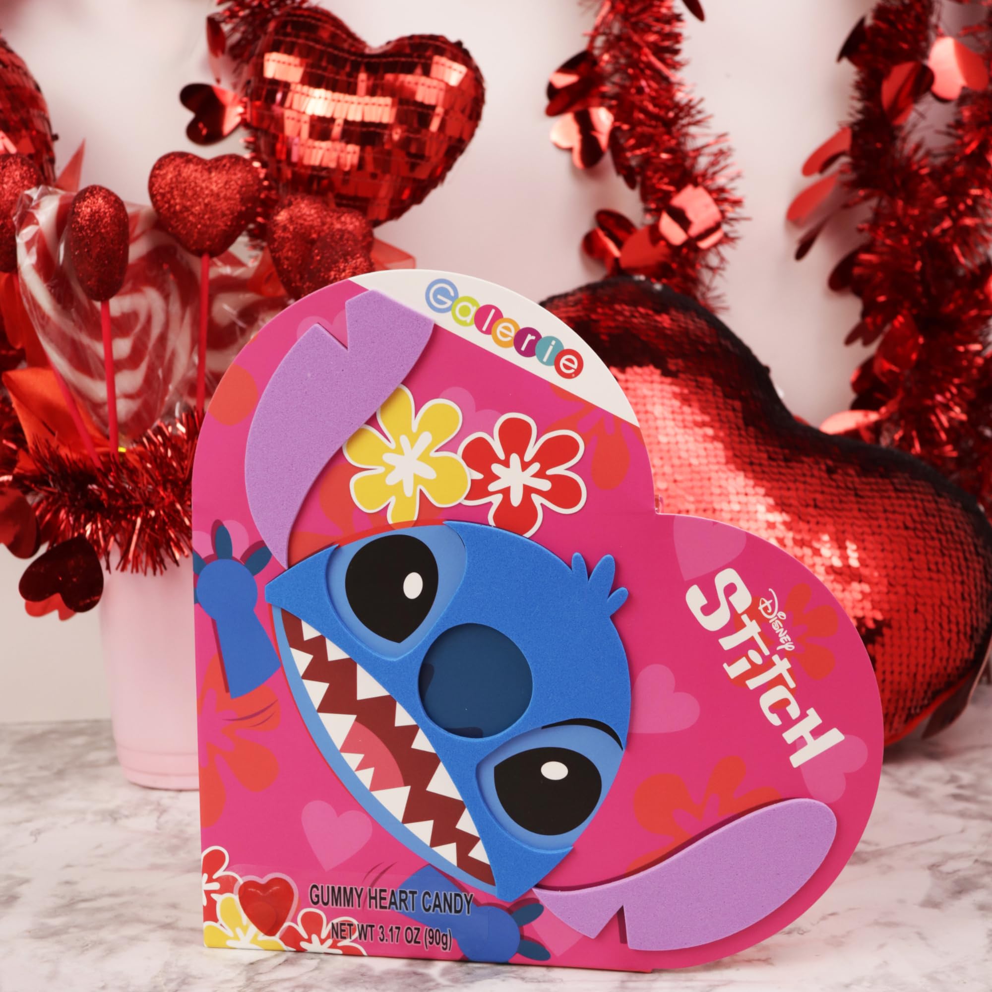 Disney Stitch Heart Box with Gummy Candy Inside, Individually Wrapped Pieces, Valentine's Day Gift, 3.17 Ounces - Image 7