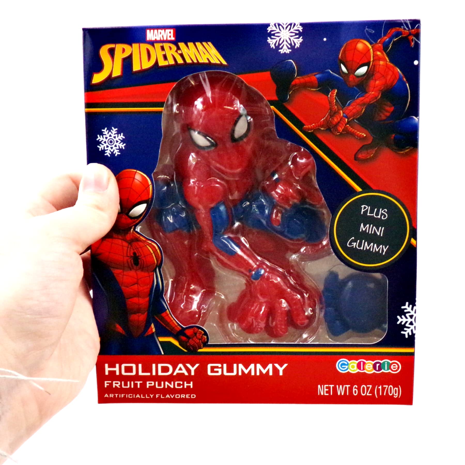 Galerie Marvel Spiderman with Mini Spider Gummy Candy, Fruit Punch Flavored, Christmas Gifts Stocking Stuffers for Kids, 6 Ounce - Image 4