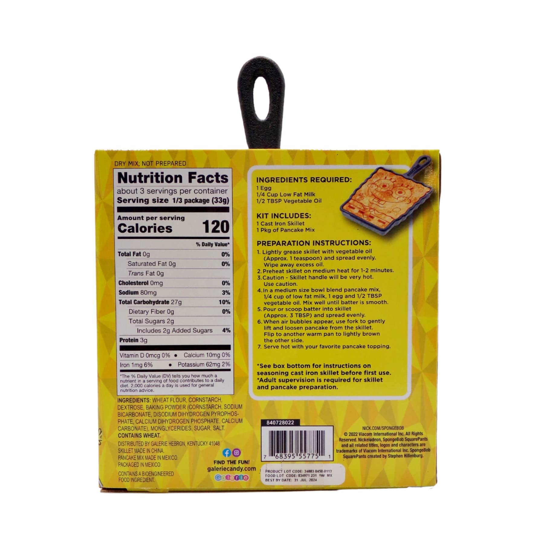 Galerie SpongeBob Squarepants Pancake Skillet with Mix, Gifts for Men Women and Kids, 3.52 Ounces - Image 7