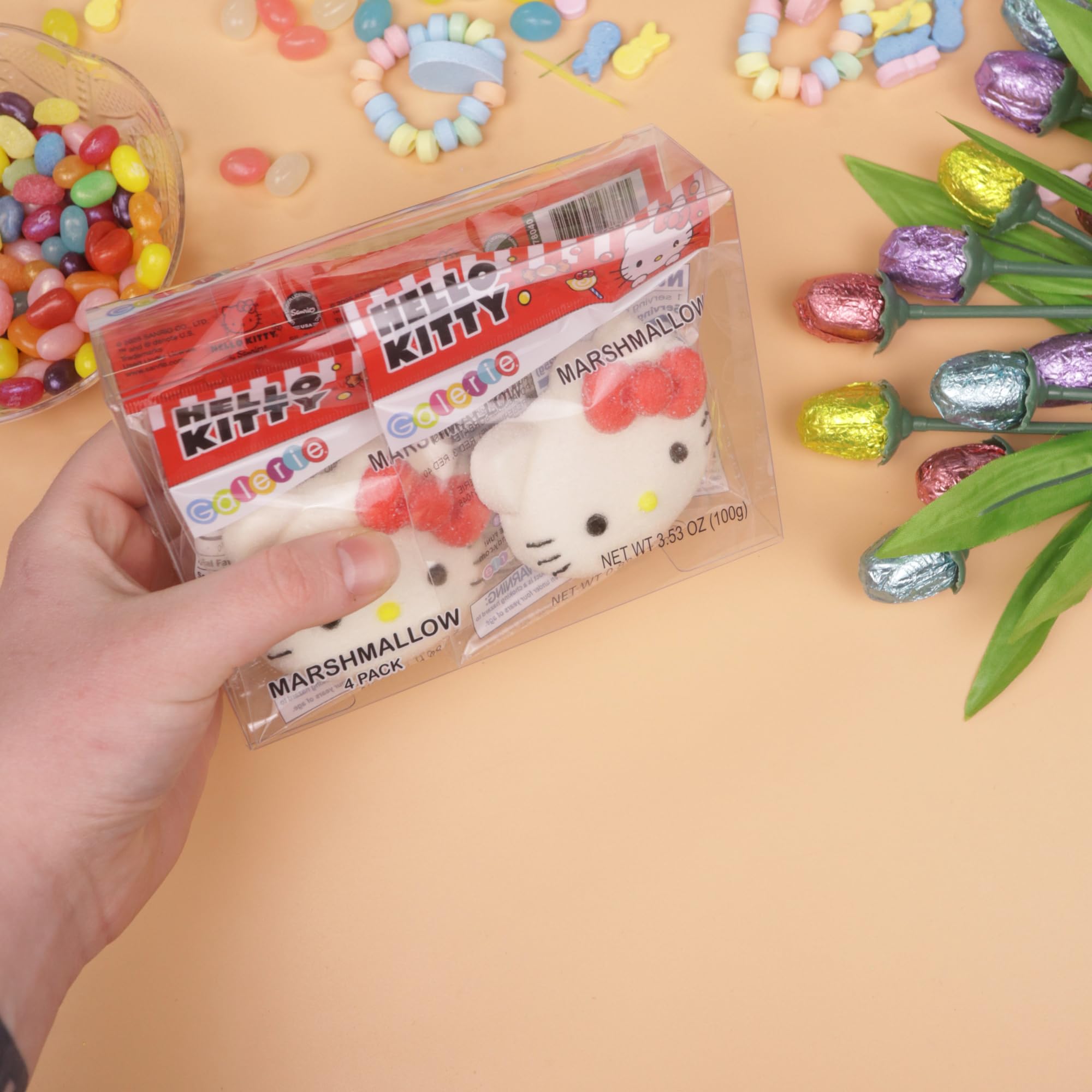 Hello Kitty Candy, Giant Fluffy Marshmallows, Individually Wrapped Pieces, Party Favor Treats, 4 Count Box - Image 5