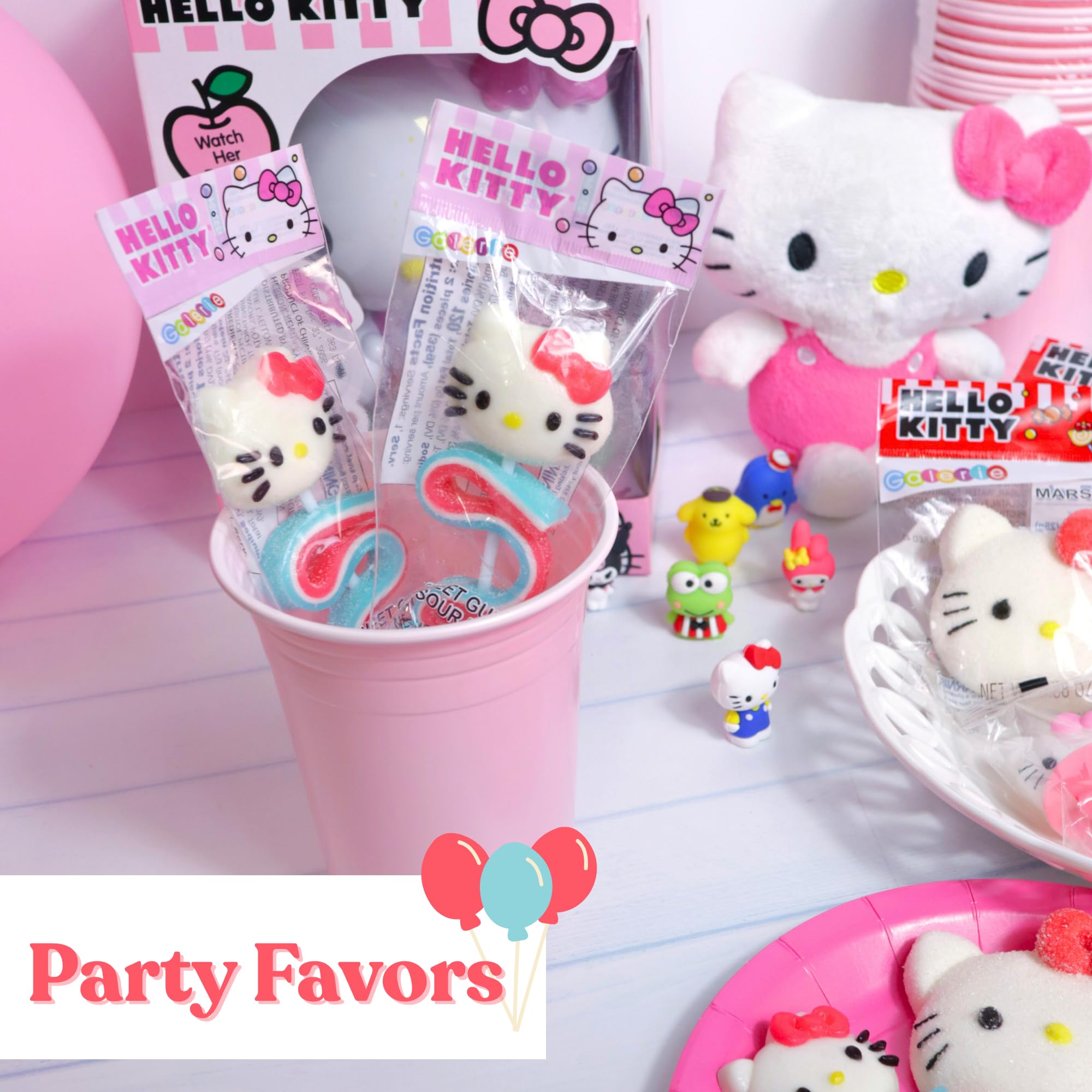 Hello Kitty Gummy Skewers, Character and Sour Belt Gummies, Individually Wrapped Candy Gifts, 4 Count Box - Image 6