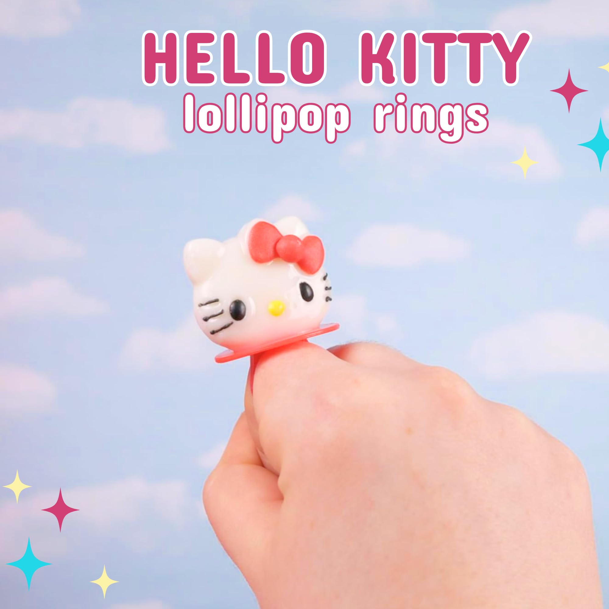 Hello Kitty Lollipop Rings, Strawberry and Fruit Punch Flavored Suckers, 3 Count Bag, 1.27 Ounces (3 Pack) - Image 7