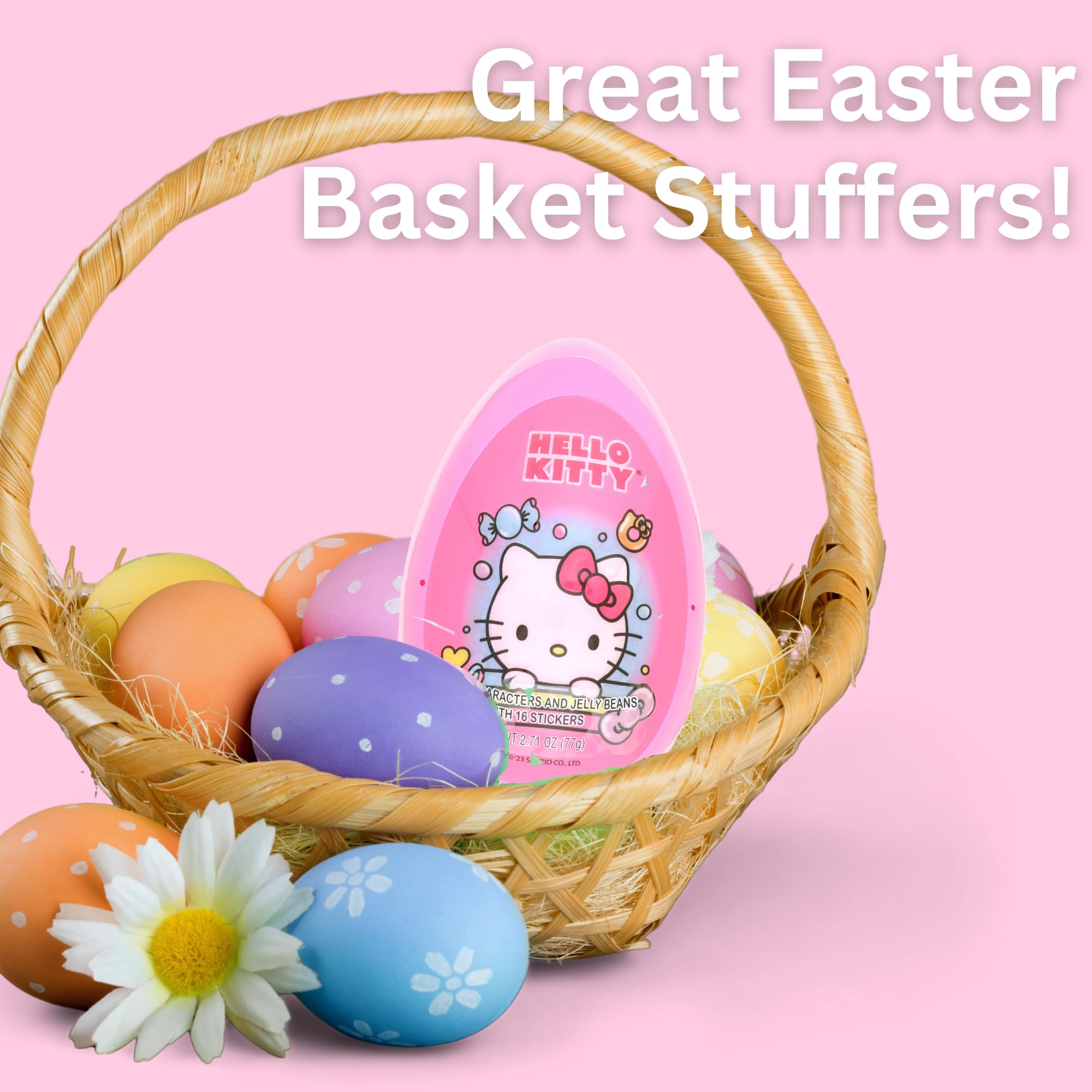 Jumbo Hello Kitty Easter Egg with Candy and Sticker, Individual Packets of Jelly Beans and Hard Candies, Basket Stuffer Gifts for Girls, 2.71 Ounces - Image 4