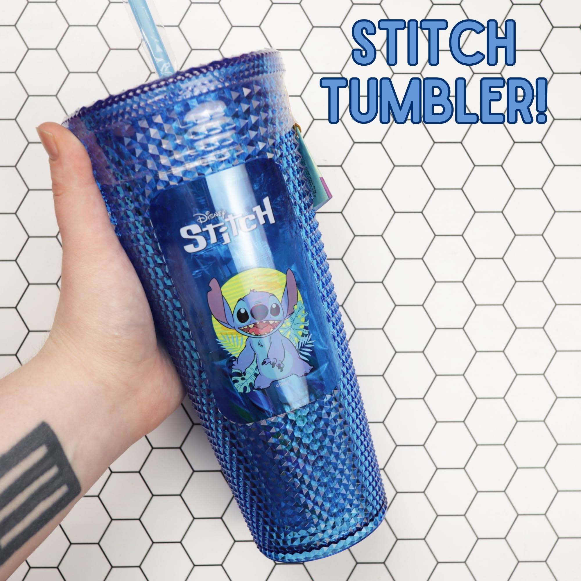Lilo and Stitch Candy Tumbler 24 Ounce Reusable Cup with Lid and Straw, 5 Lollipops and 8 Sticks Inside, Individually Wrapped Pieces - Image 3