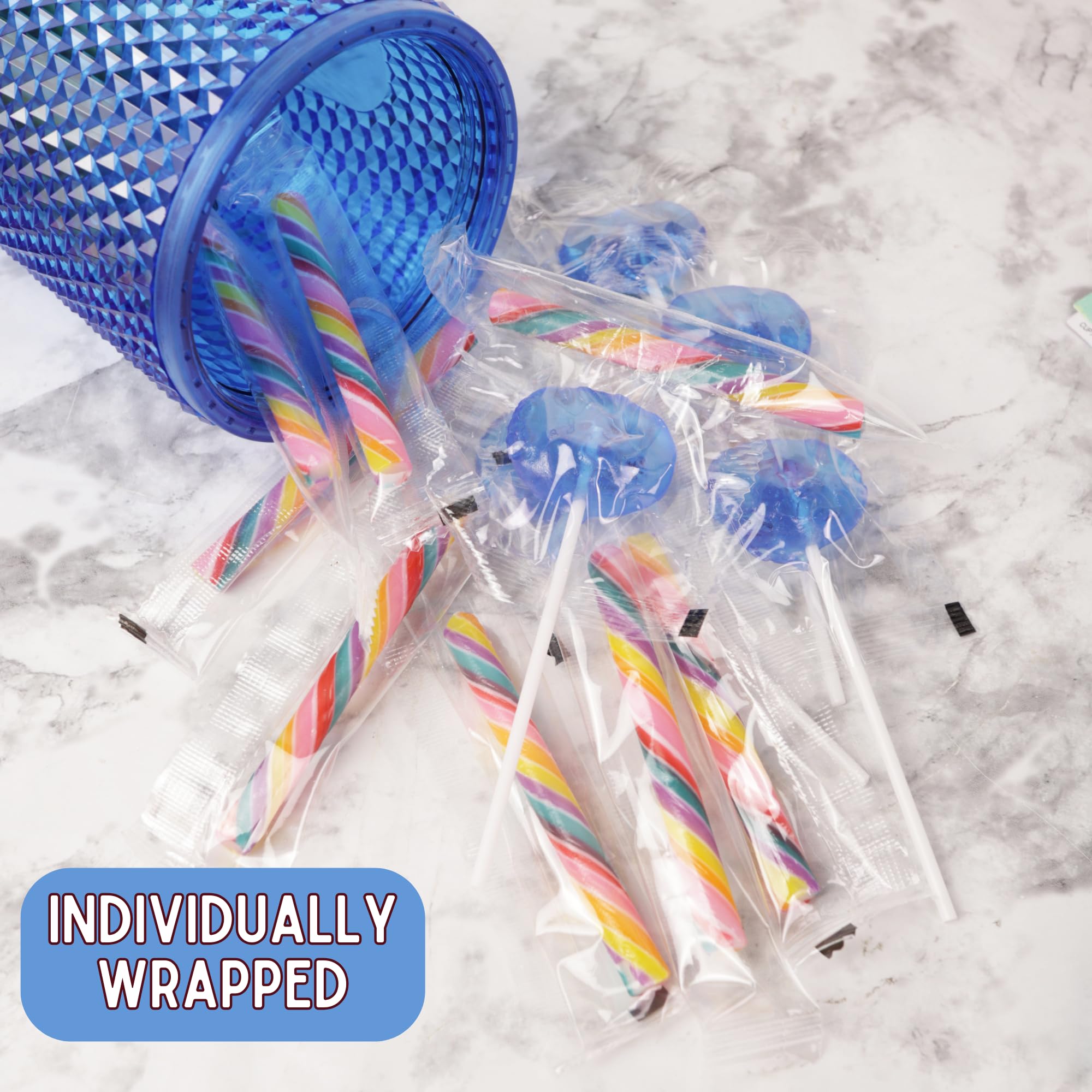 Lilo and Stitch Candy Tumbler 24 Ounce Reusable Cup with Lid and Straw, 5 Lollipops and 8 Sticks Inside, Individually Wrapped Pieces - Image 5