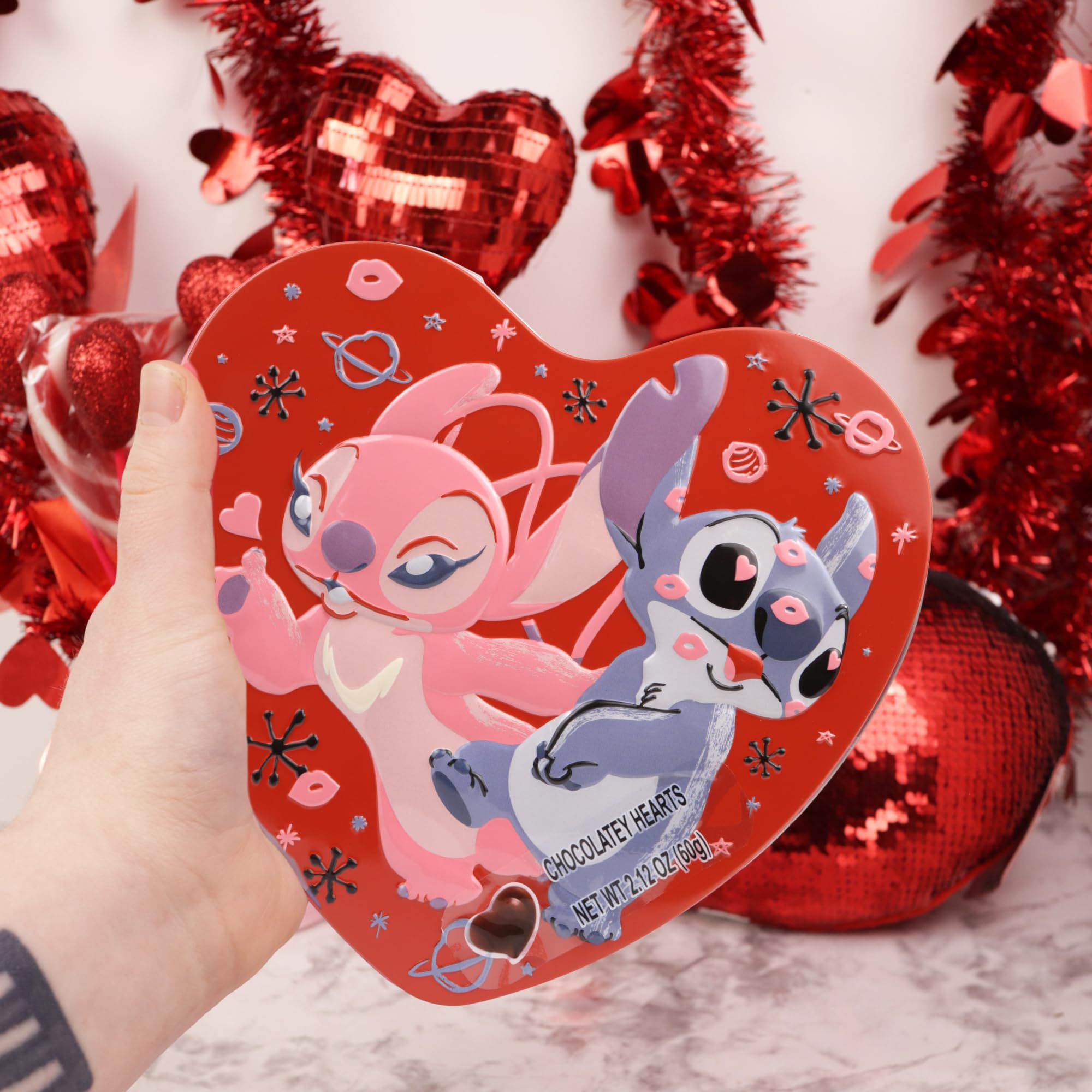 Lilo and Stitch Tin, 10 Individually Wrapped Chocolatey Hearts, Candy Gift Set, 2.12 Ounces - Image 3