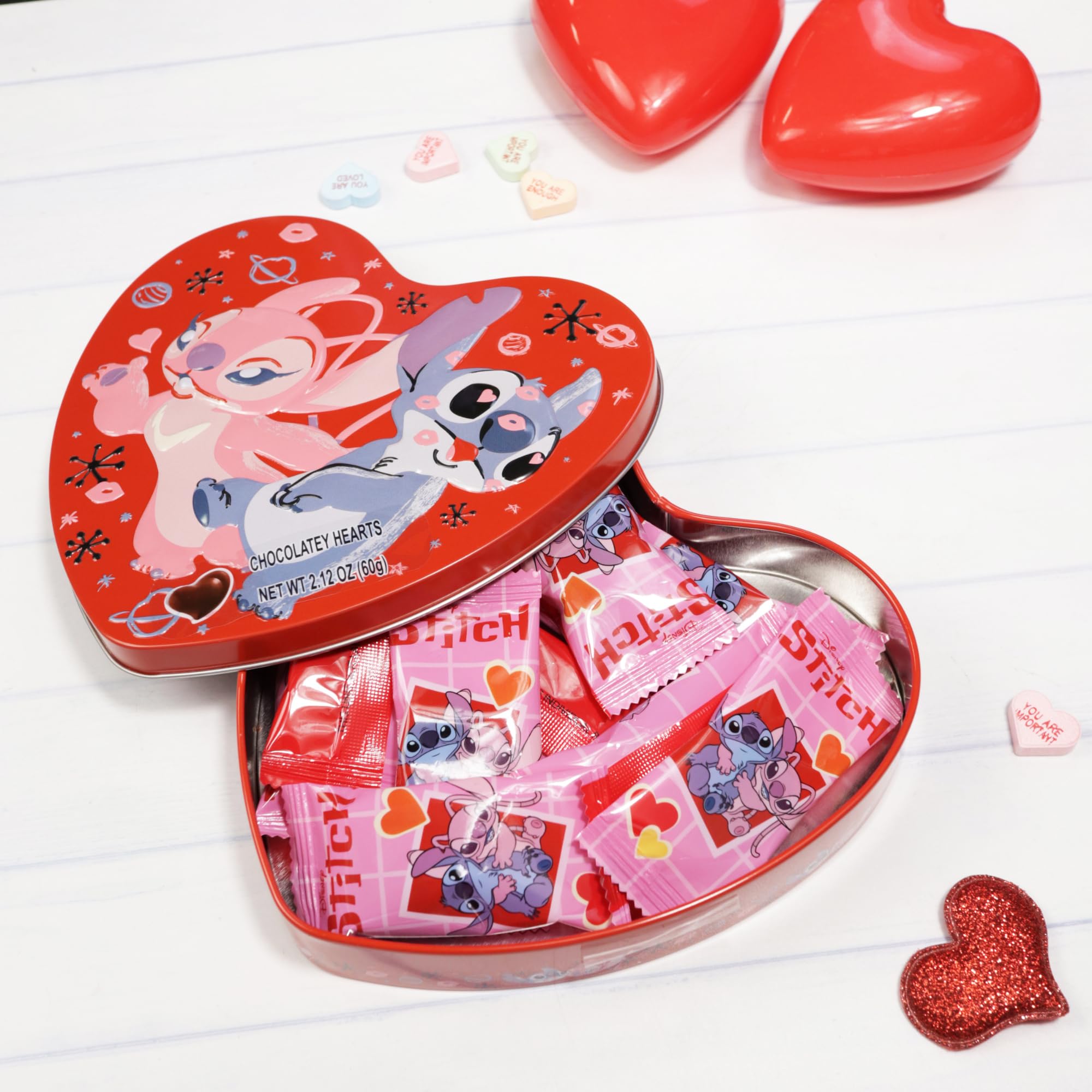 Lilo and Stitch Tin, 10 Individually Wrapped Chocolatey Hearts, Candy Gift Set, 2.12 Ounces - Image 5