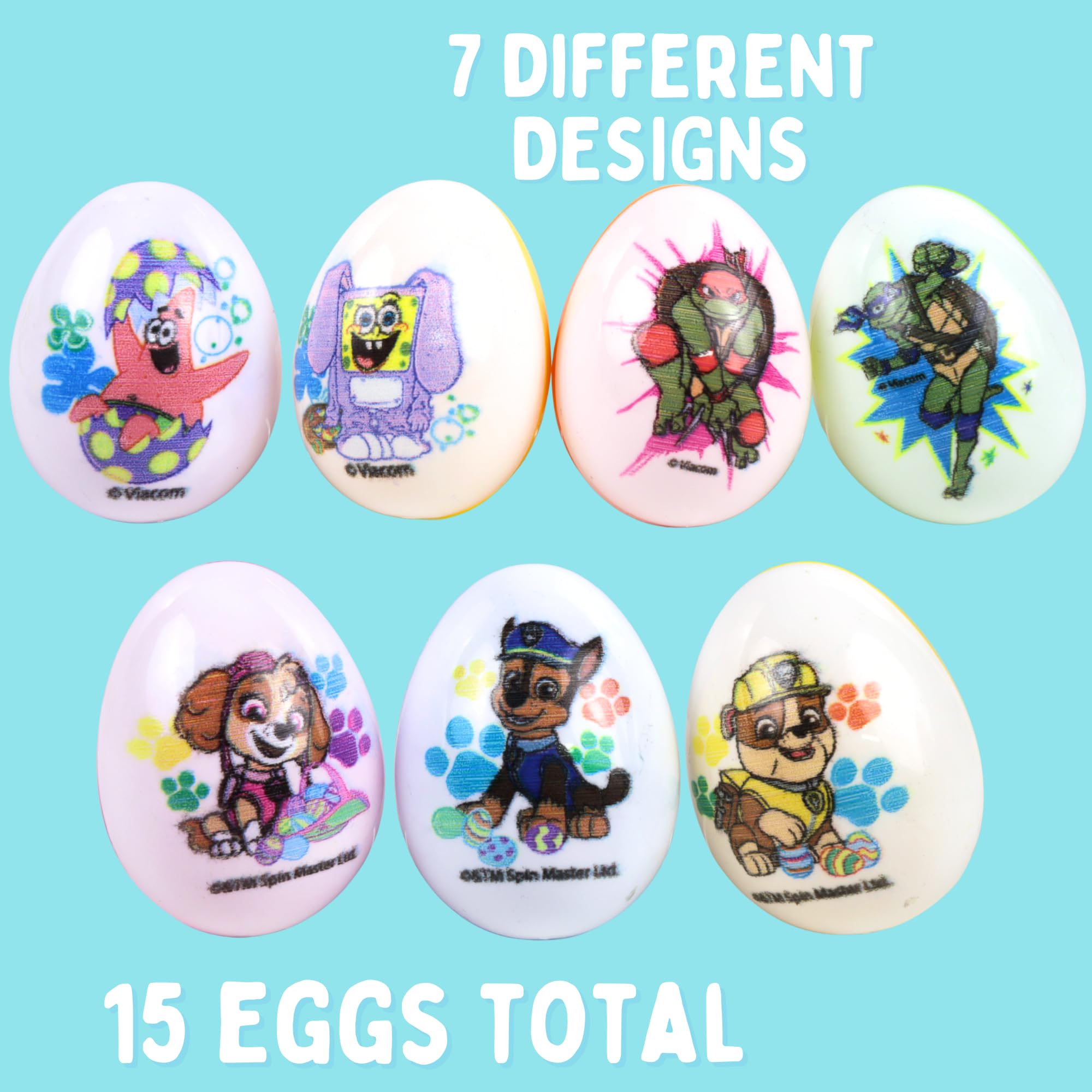 Nickelodeon Candy Filled Easter Eggs, Spongebob, Paw, and TMNT, Perfect for Egg Hunts and Basket Stuffers, 15 Count - Image 6