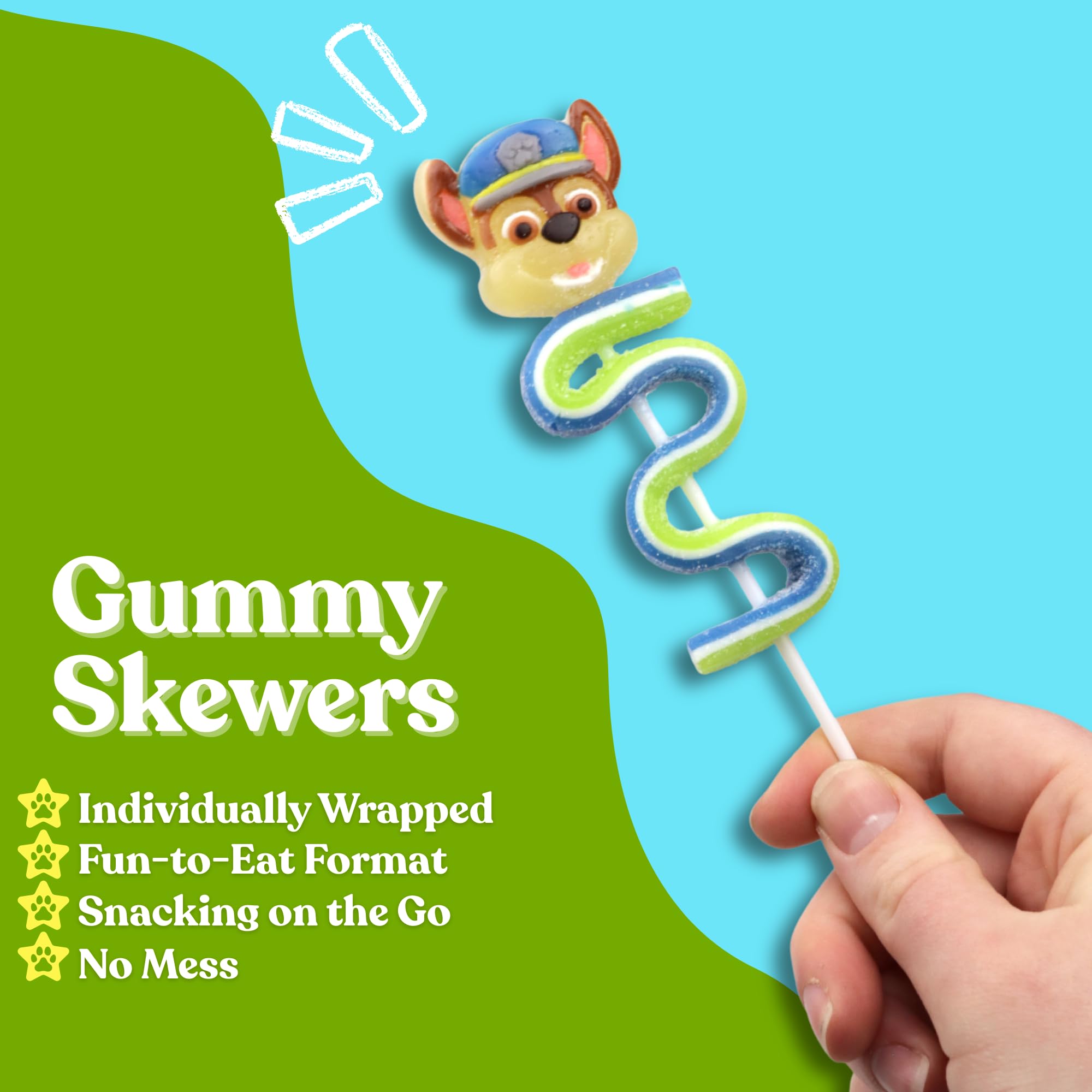 Paw Patrol Gummy Pops, Skye and Chase Character Candy, Individually Wrapped Basket Stuffers, 1.23 Ounces (Pack of 4) - Image 4