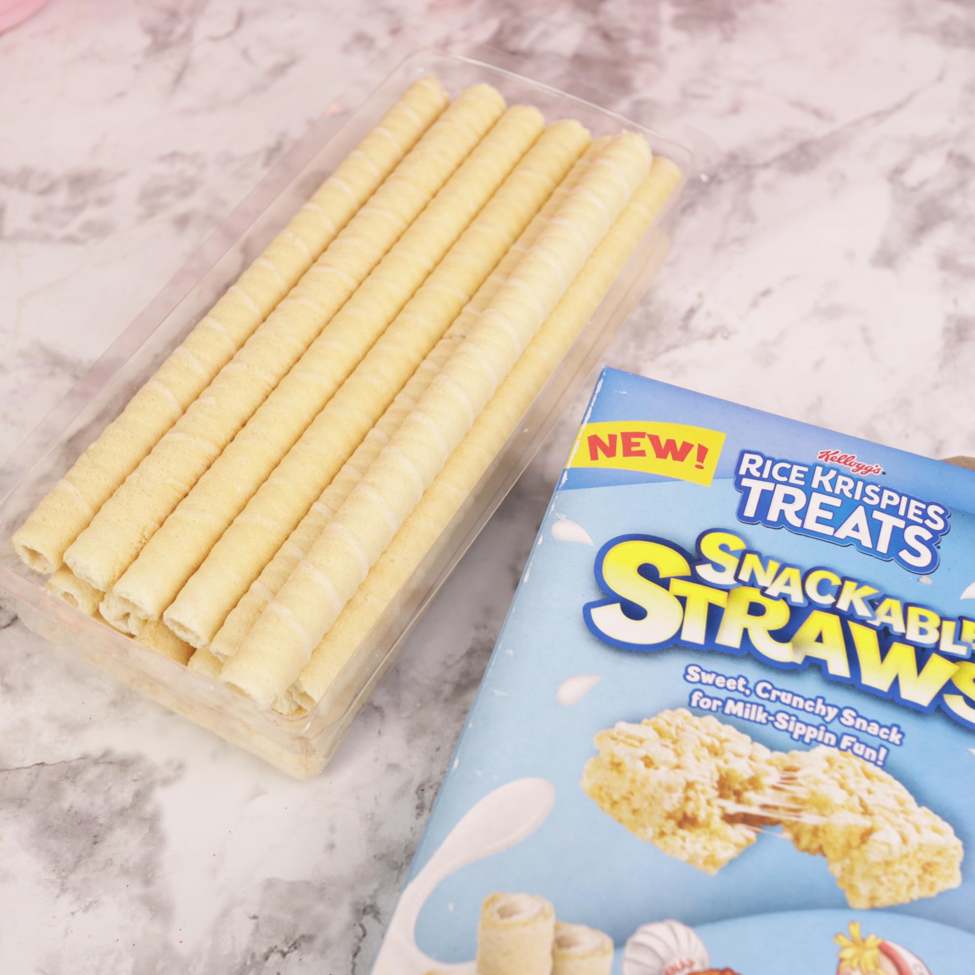 Rice Krispies Treats Cereal Straws, Sweet and Crunchy Wafer Snacks, Nostalgic Candy, 18 Count Each (Pack of 2) - Image 3
