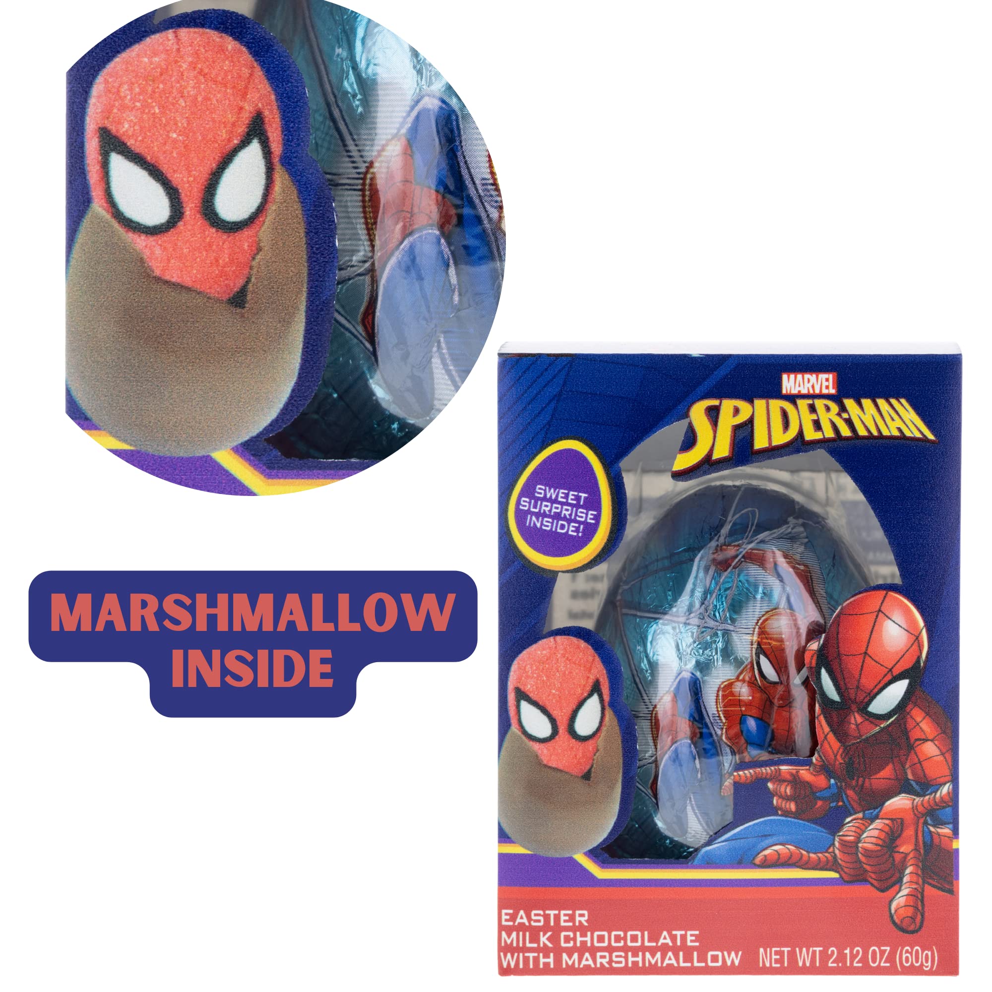Spiderman Chocolate Egg with Marshmallow Inside, Easter Candy Individually Wrapped, 2.12 Ounces - Image 6