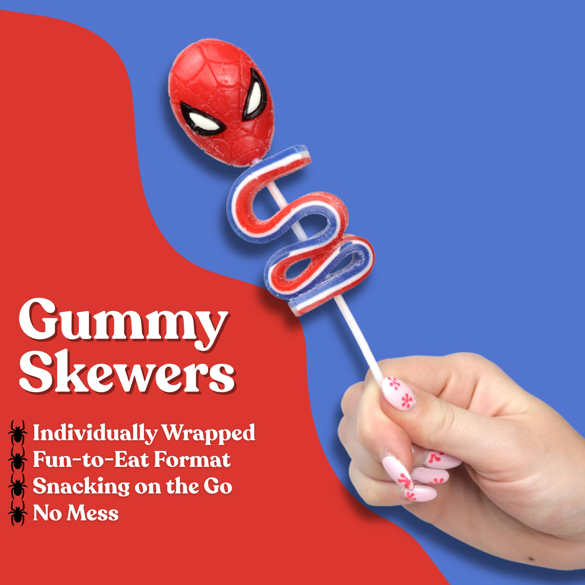 Spiderman Gummy Pops, Super Hero Character Candy, Individually Wrapped Party Favors, 1.23 Ounces (Pack of 4) - Image 3