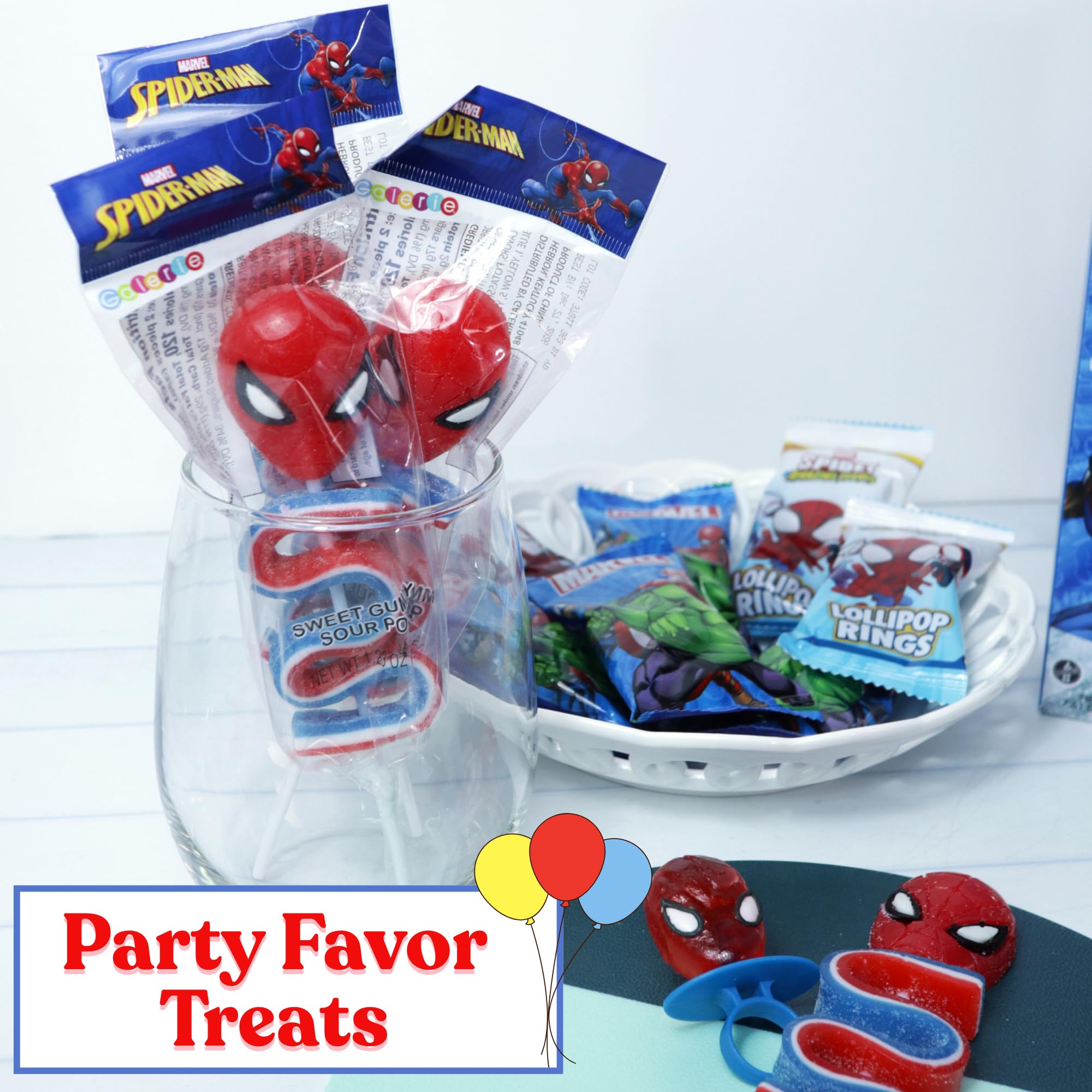 Spiderman Gummy Pops, Super Hero Character Candy, Individually Wrapped Party Favors, 1.23 Ounces (Pack of 4) - Image 4