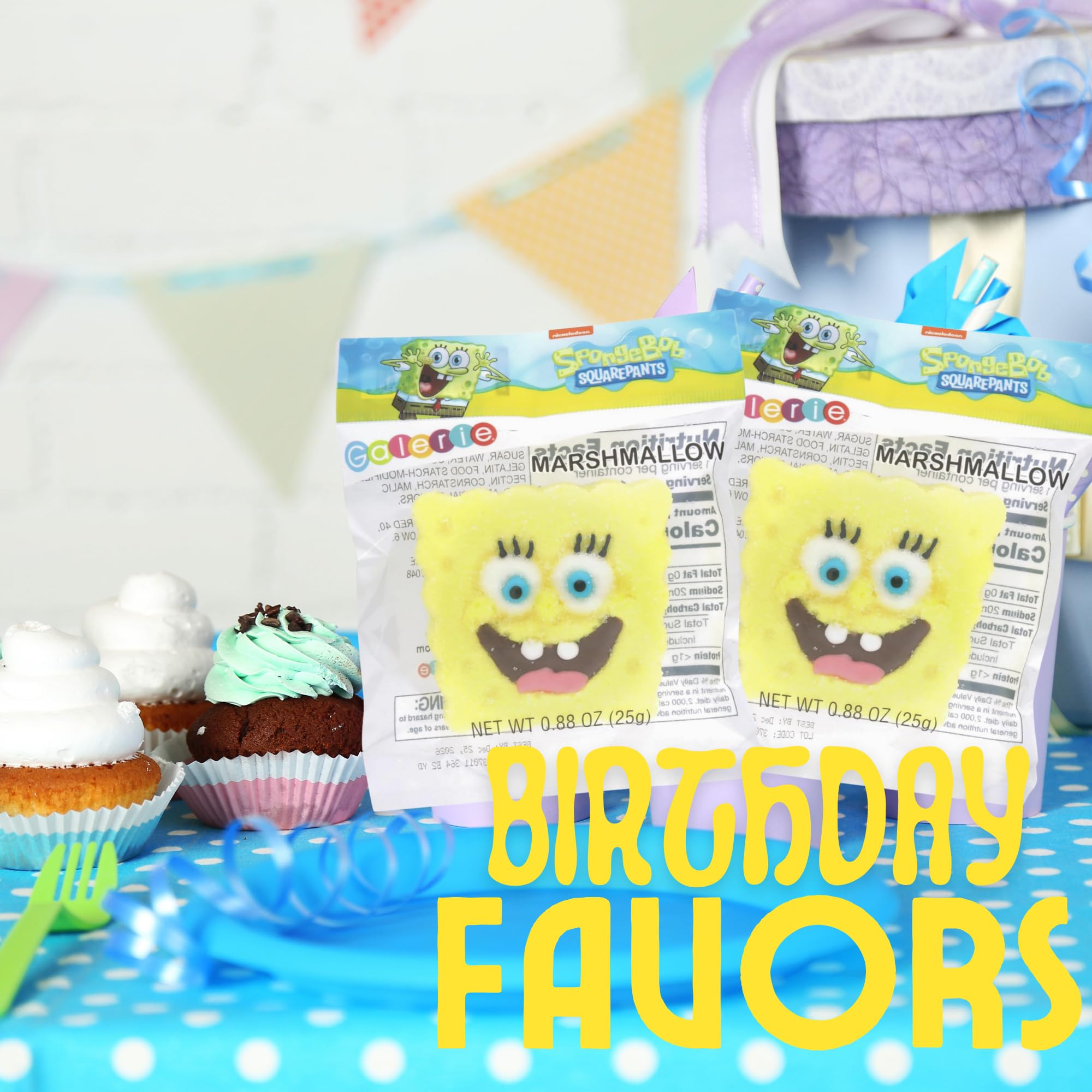 SpongeBob SquarePants Candy, Giant Sugar Coated Marshmallows, Individually Wrapped Party Favors, 4 Count Box - Image 7