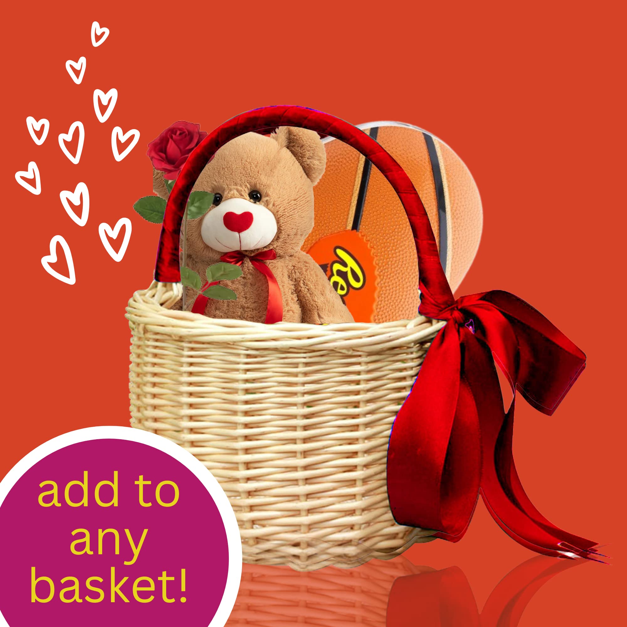 Valentine's Hershey's Heart Shaped Tin, Basketball Themed Container Filled with Miniature Reese Peanut Butter Cups, Gift Basket, Part Favors, & More, 3.7 Ounces - Image 7