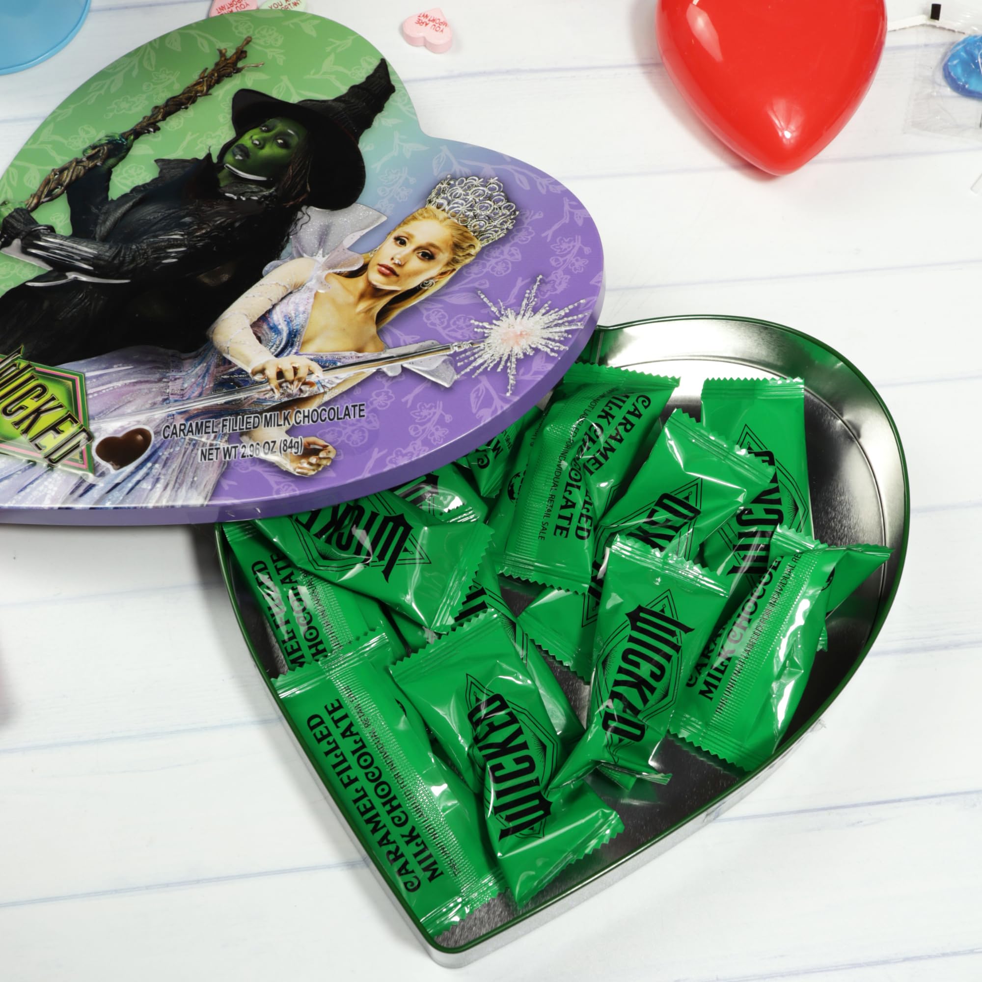 Wicked Heart Box with Caramel Filled Milk Chocolates Inside, Individually Wrapped Pieces, Collectible Candy Gift, 2.96 Ounces - Image 5