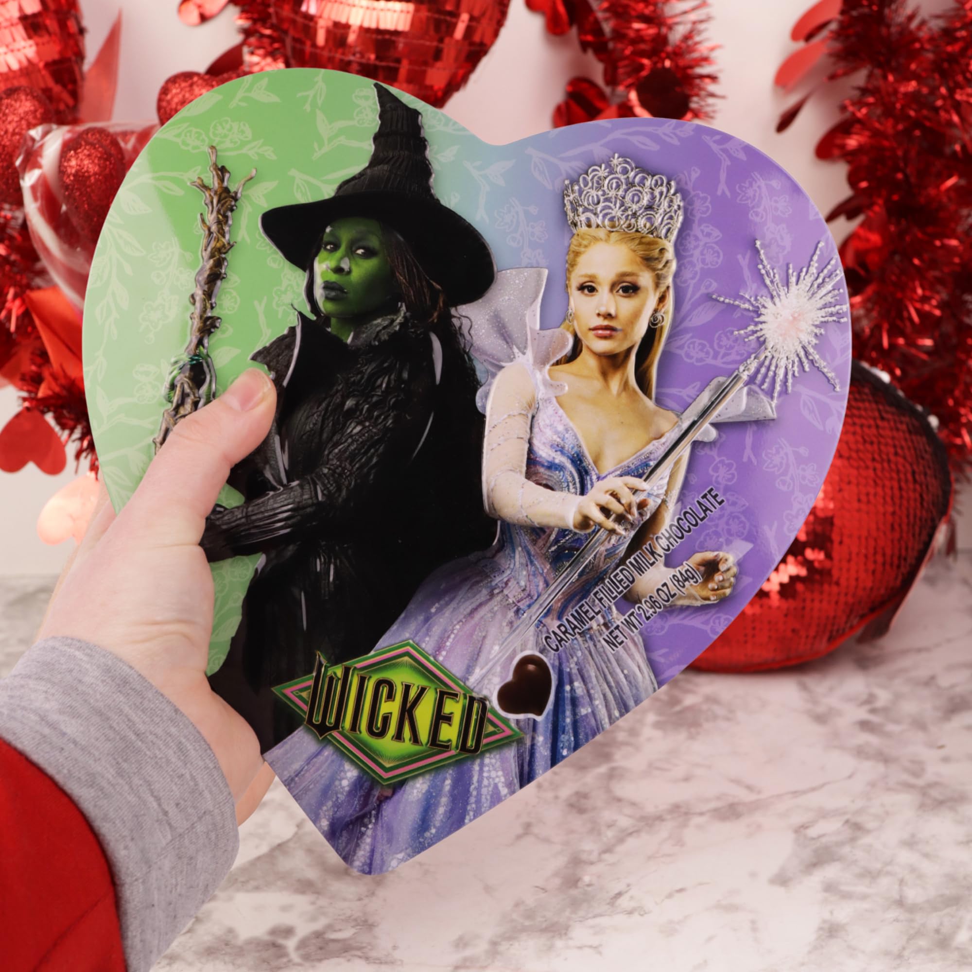 Wicked Heart Box with Caramel Filled Milk Chocolates Inside, Individually Wrapped Pieces, Collectible Candy Gift, 2.96 Ounces - Image 6