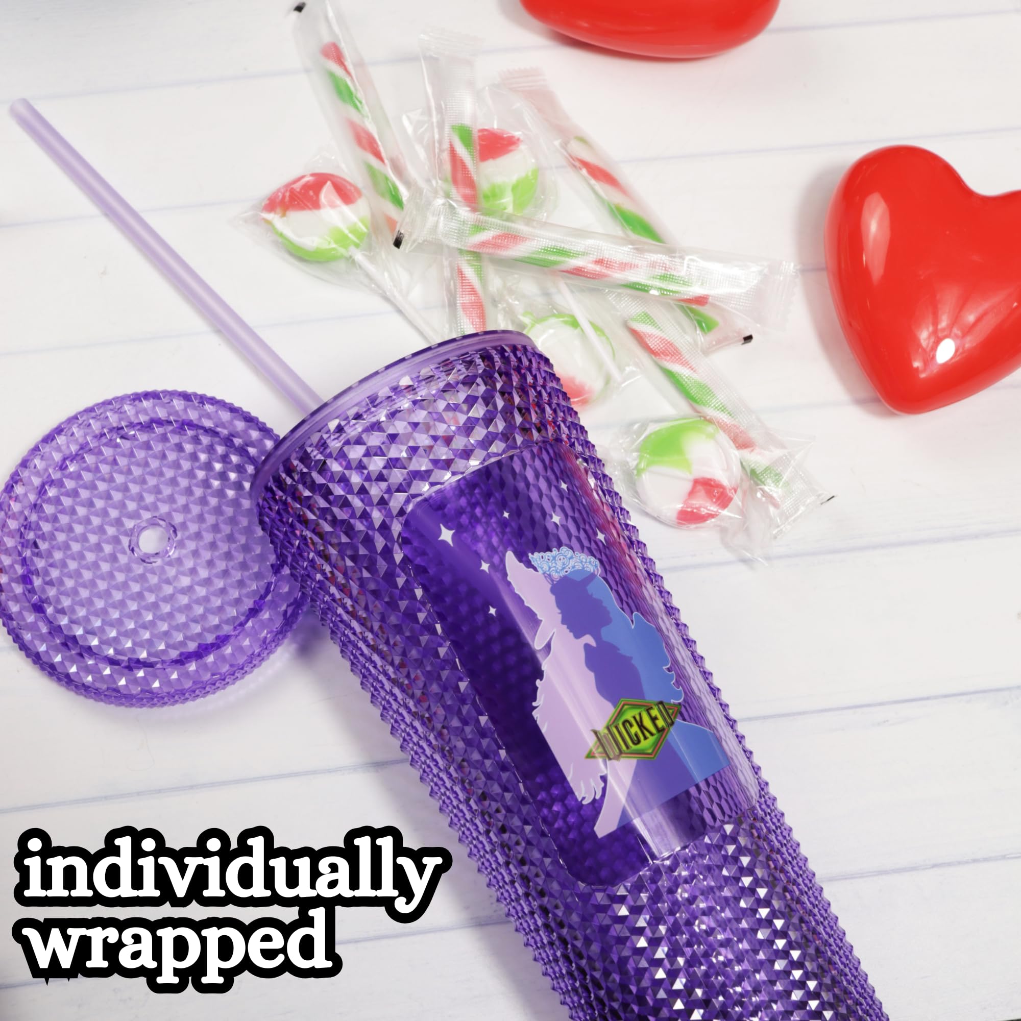 Wicked Tumbler Collectible Gift Set, Lollipops and Candy Canes Inside, Individually Wrapped Pieces, 3.10 Ounces - Image 5